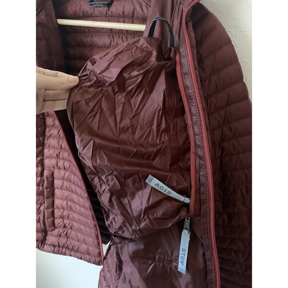 L.L. Bean 850 Down Ultralight Puffer Jacket Packable Burgundy Red Size Medium - Picture 7 of 7